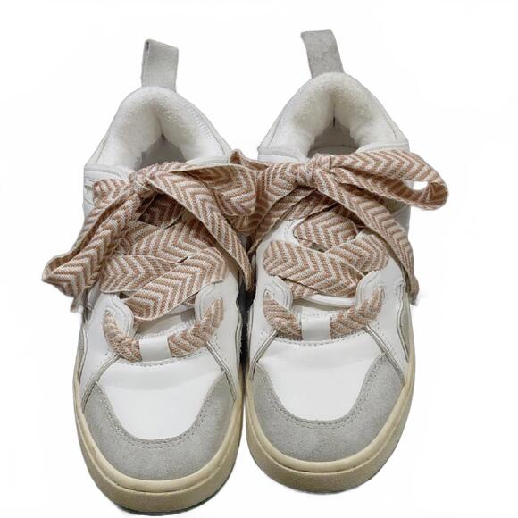 "Steve Madden"Sz.8 ROARING White, Light Gray & Green Low-Top Sneakers.Great Cond - Picture 10 of 16